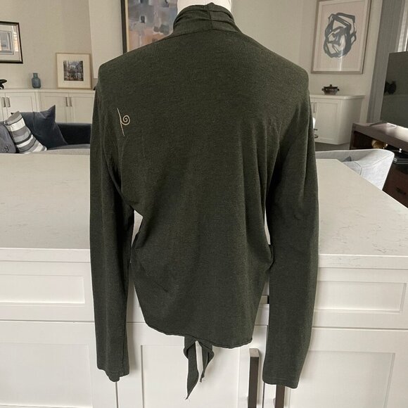 Movement Rayon & Organic Cotton Open Cardigan Worn Several Ways Olive Grn Sz XL - Picture 6 of 10